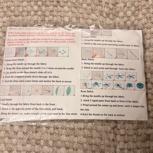 Floral Embroidery Pattern Kit - Picture 2 of 3